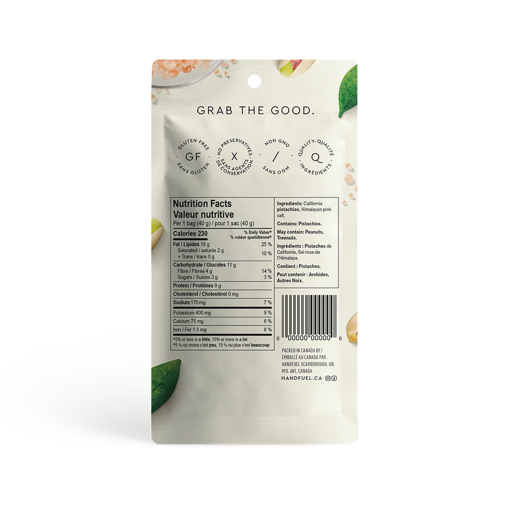 Dry Roasted Himalayan Salt Pistachios (Handfuel)