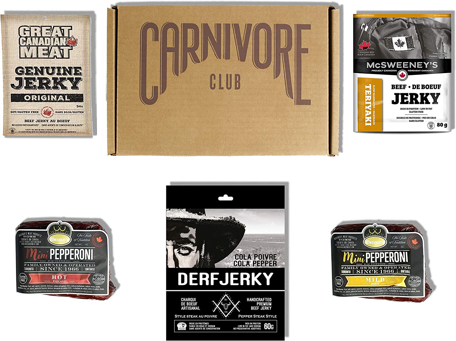  Carnivore Club Beef Jerky Box - Delicious Jerky and Meat  Sticks Sampler - 4 to 6 Meat Snacks Jerkygram - Meat Snack Sampler Gift  Basket - Ultimate Gift For Meat Lovers : Grocery & Gourmet Food