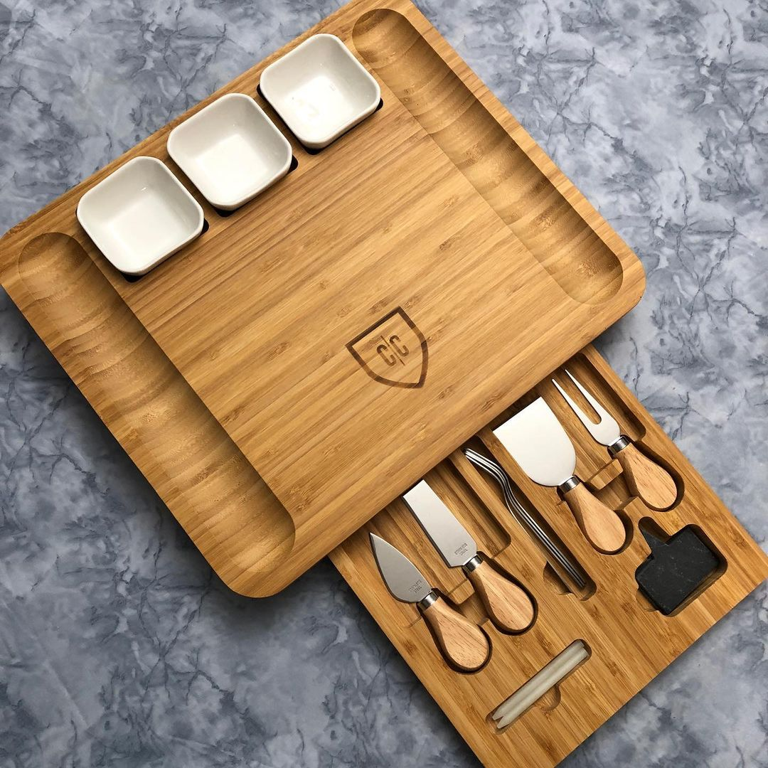 Charcuterie Serving Board Plus Knife Set
