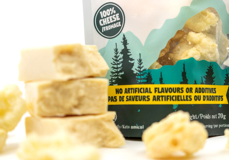 Enercheez Original Cheddar crispy cheese snack in 70g bag - 100% Canadian cheese, keto-friendly, zero carbs