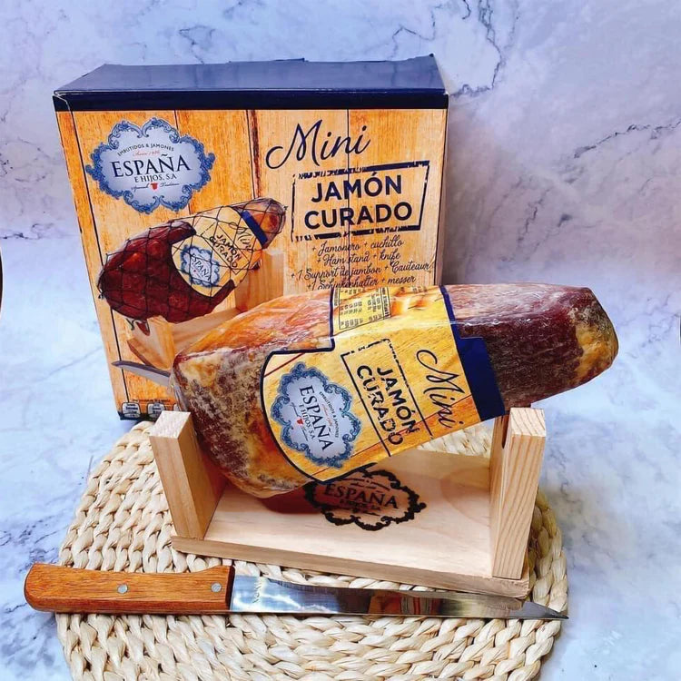 Spanish Mini Cured Jamon Carving Set + Extra 1kg Jamon