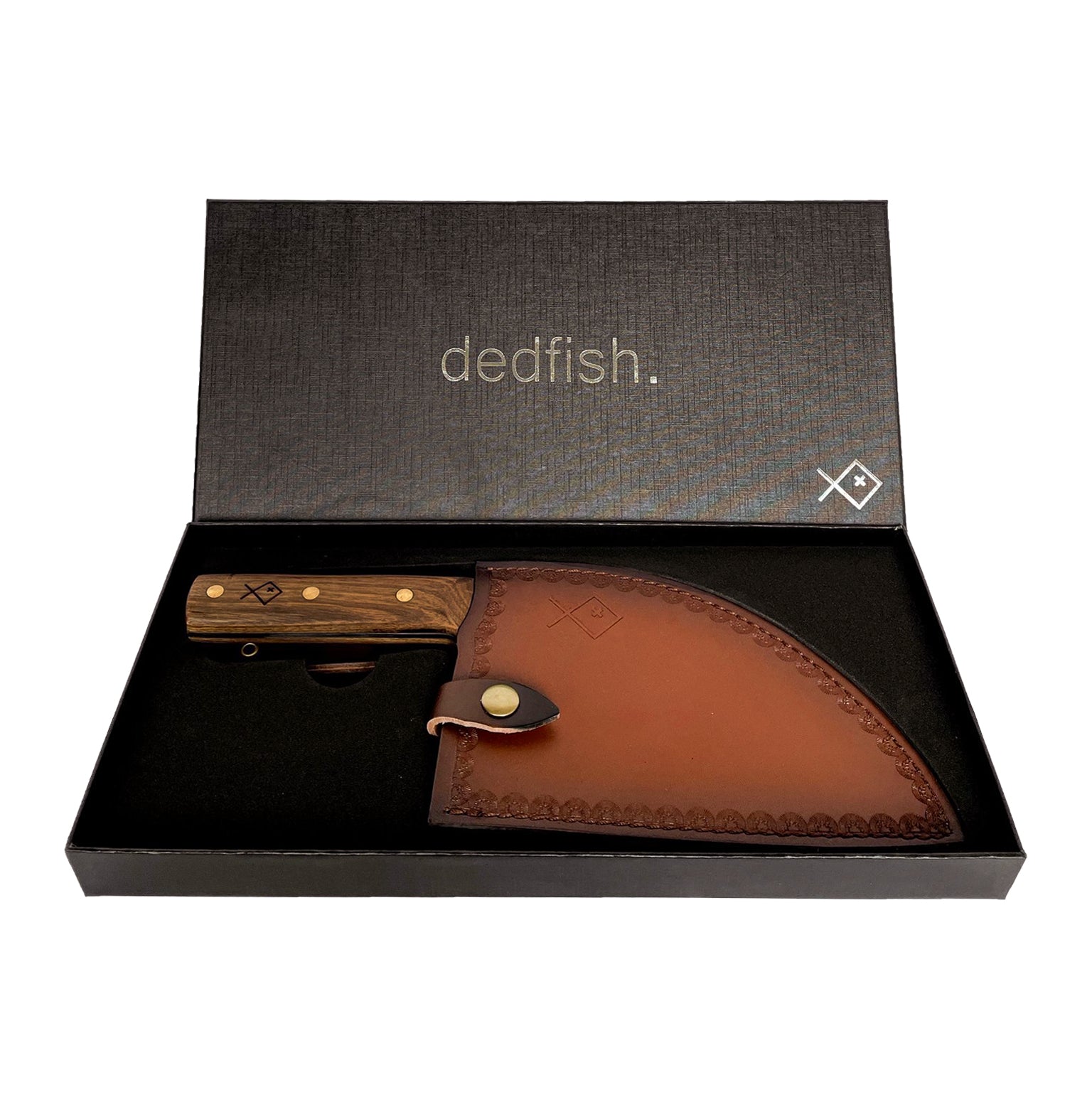 Dedfish Co. Kitchen Butcher Knife With Leather Sheath